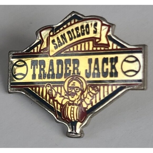 San Diego's Trader Jack Baseball Vintage Lapel Pin - Picture 1 of 3